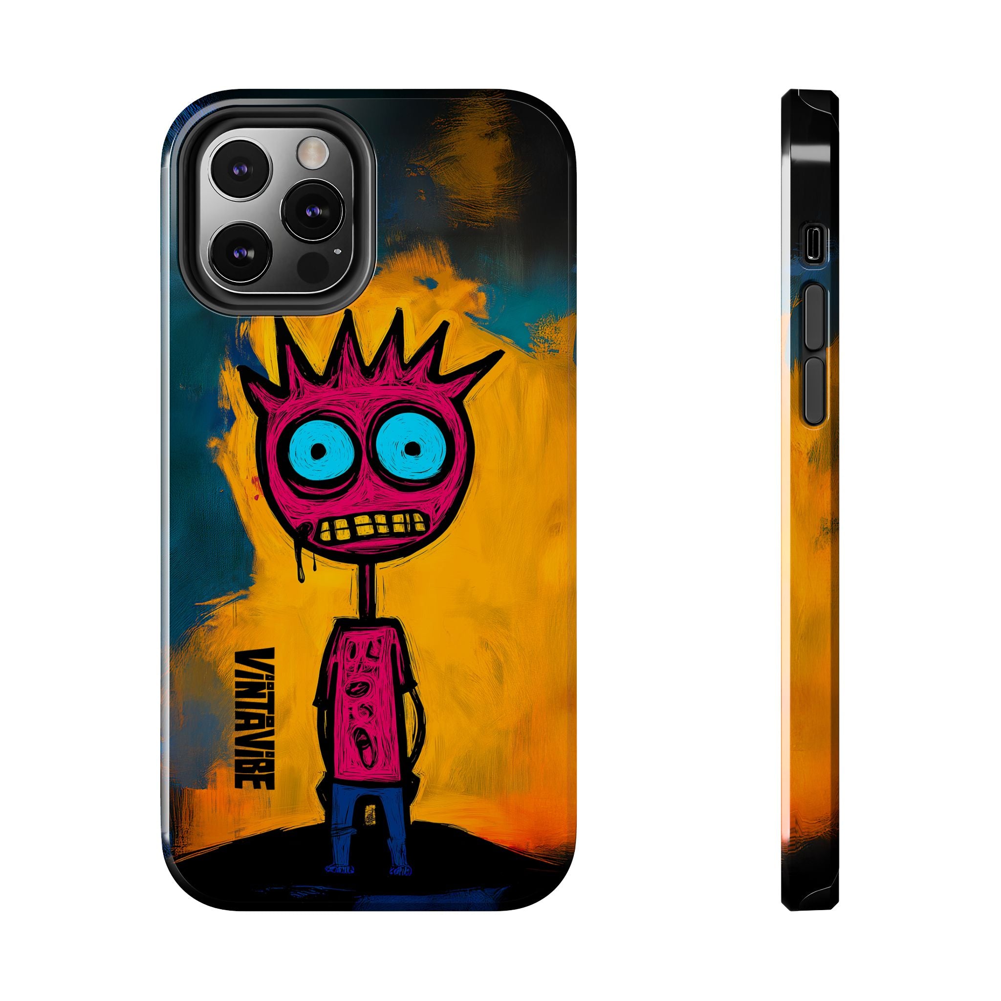 Weird Vibe iPhone Case - Confused Zap featuring a unique character design and high-quality finish for stylish phone protection.