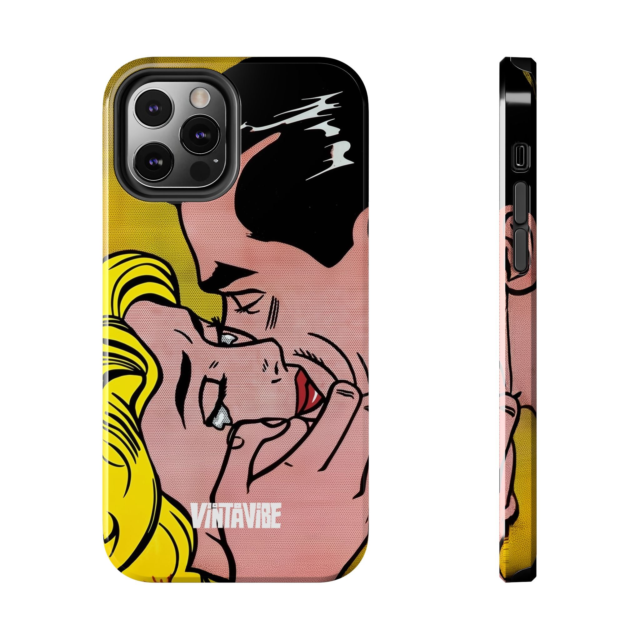 Tear Pop Hyper Vibe Case - Designer iPhone® Case with vivid comic-style lovers and protective side grip for enhanced usability.