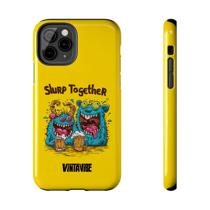 Designer Weird Vibe iPhone® Case for iPhone 11 Pro with bold monster illustration and durable yellow shell.