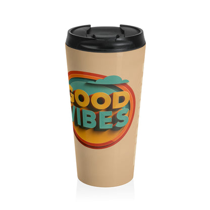Good Vibes Retro Travel Tumbler - VintaVibe.com