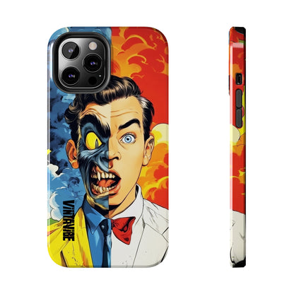Back and side view of Dual Persona iPhone Case - Hyper Vibe, showcasing expressive design and secure fit for modern iPhones.