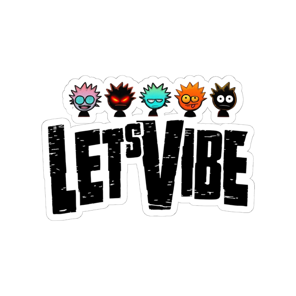 Vibrant Let's Vibe Stickers - VintaVibe.com