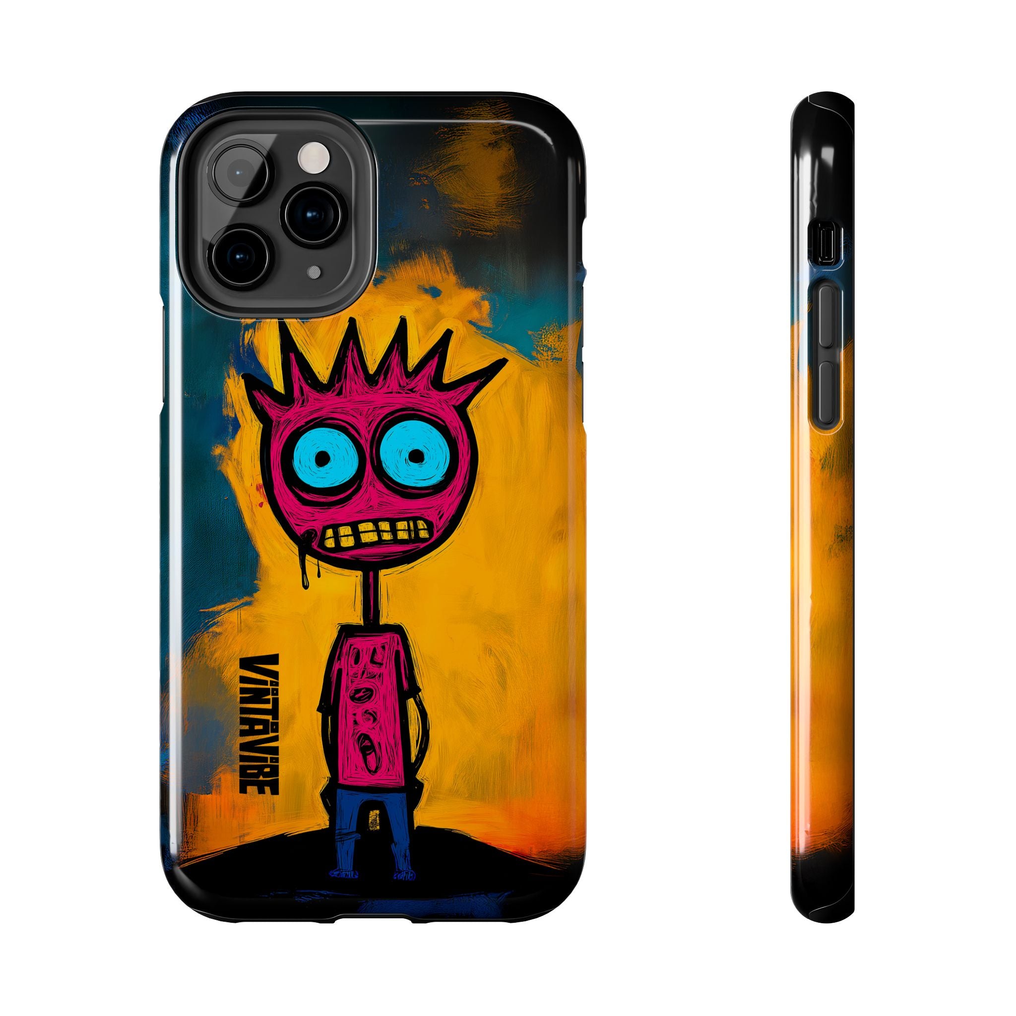 Bold and protective Weird Vibe iPhone Case - Confused Zap with full-color artwork and precise cutouts for buttons and ports.