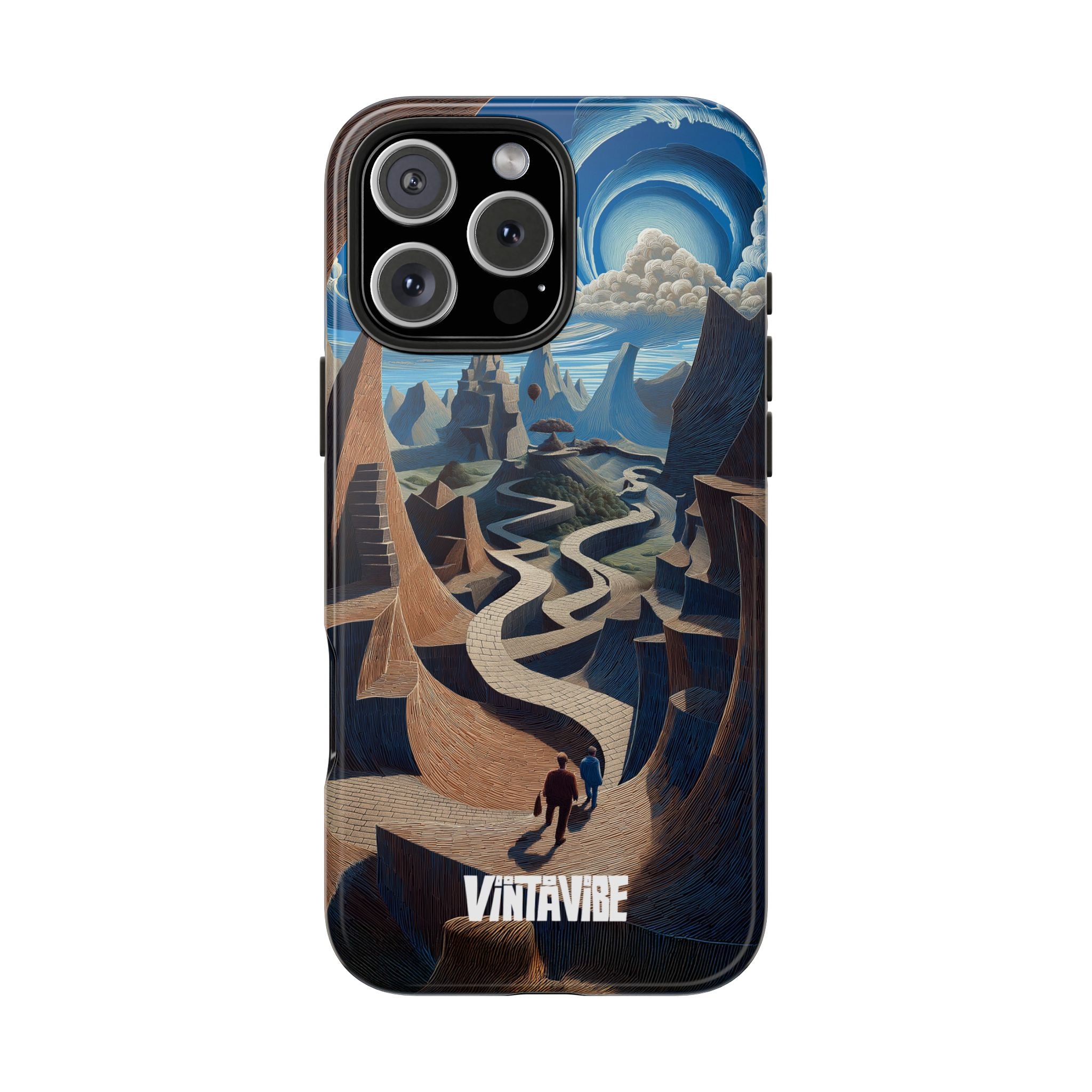 Winding Realities iPhone® Case - Designer Cover with surreal dreamscape art and winding paths, perfect for creative thinkers and dreamers.