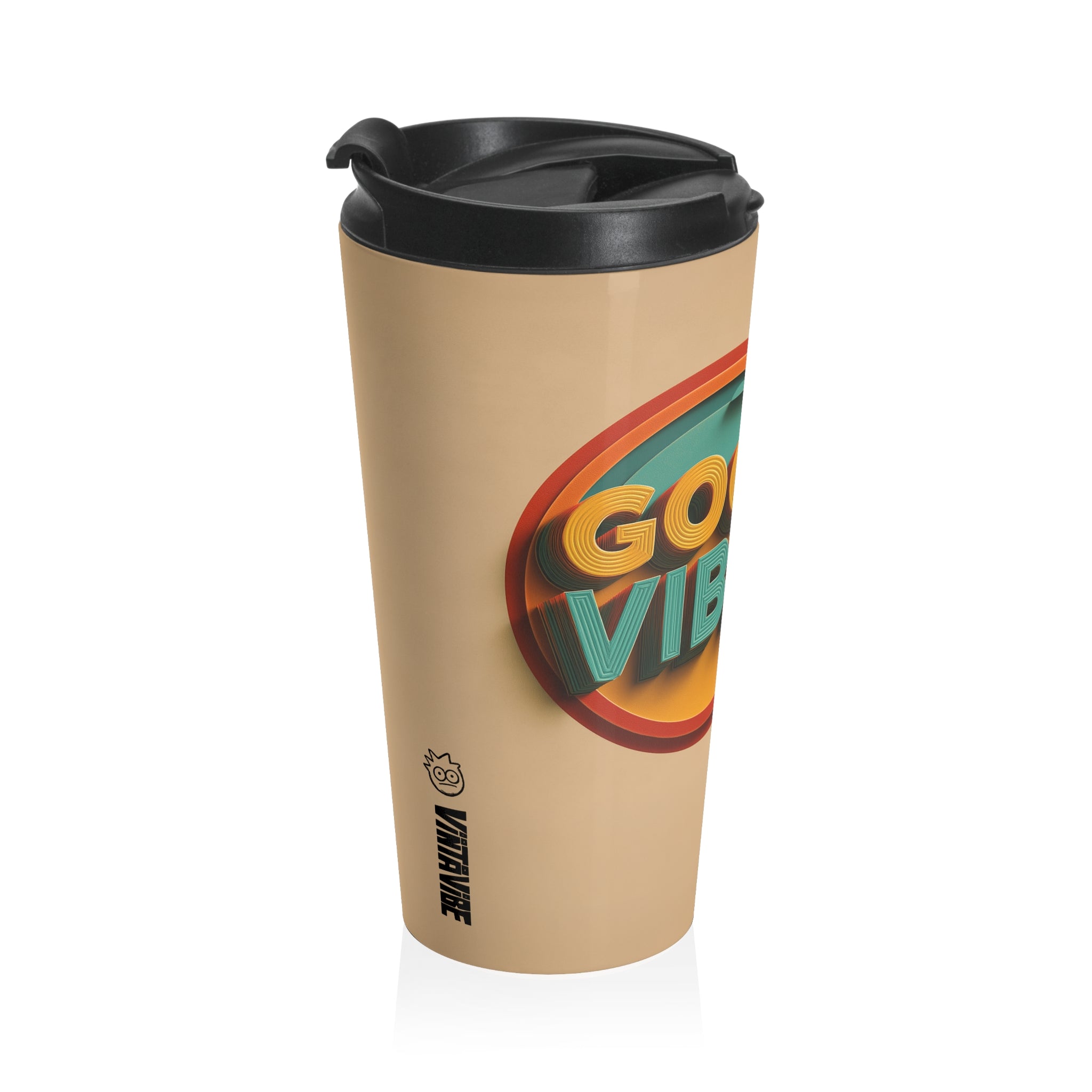Good Vibes Retro Travel Tumbler - VintaVibe.com
