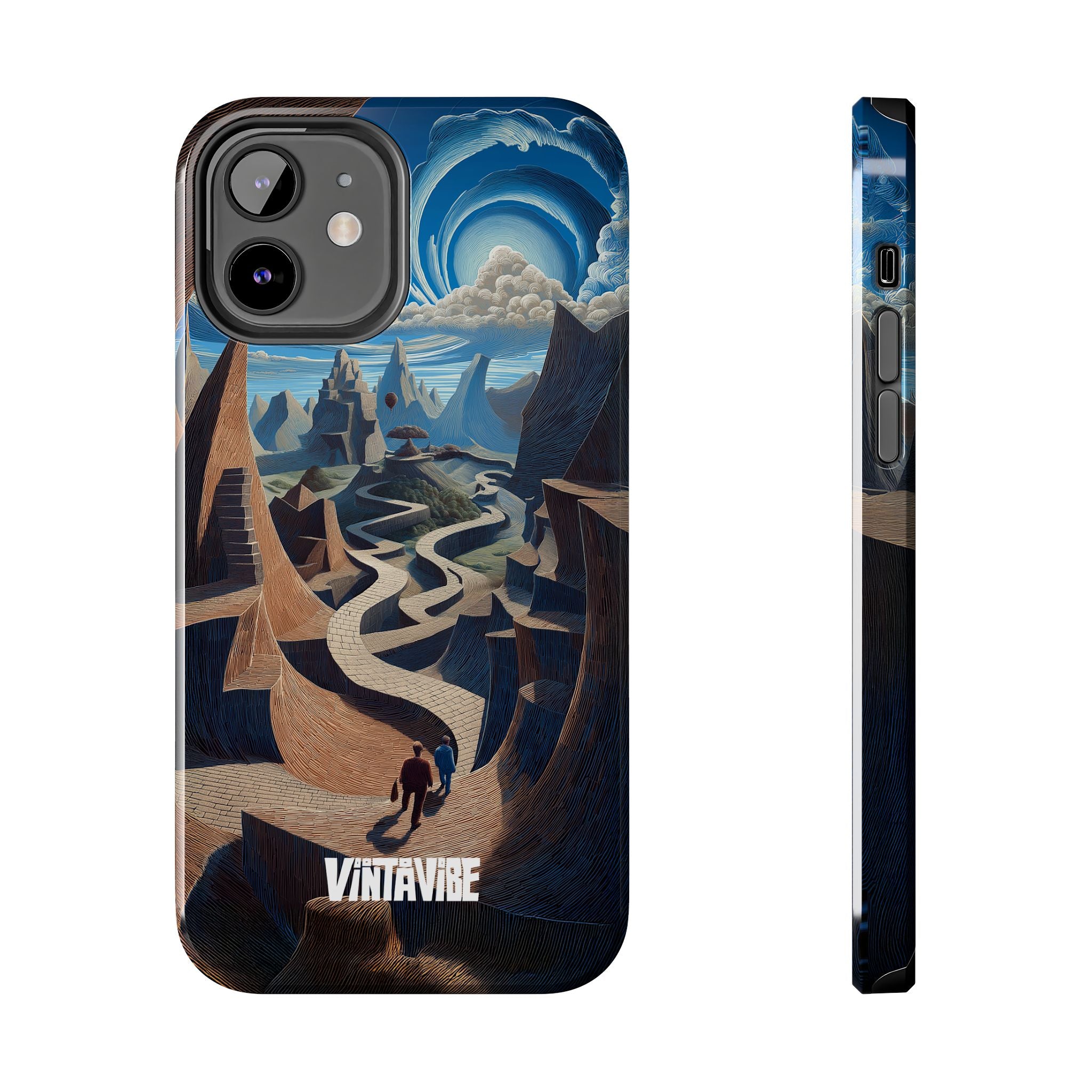 Artistic Winding Realities iPhone® Case with dreamlike path design, offering stylish protection for iPhone® devices.
