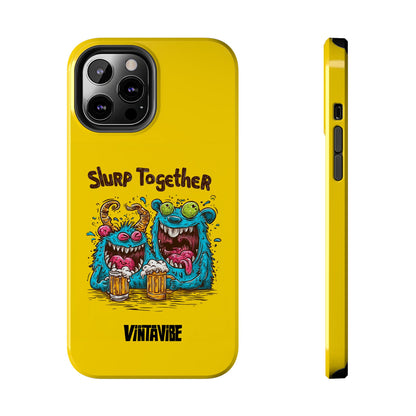 Designer Weird Vibe iPhone® Case for iPhone 12 Pro with fun cartoon chaos and bright yellow shell for expressive users.