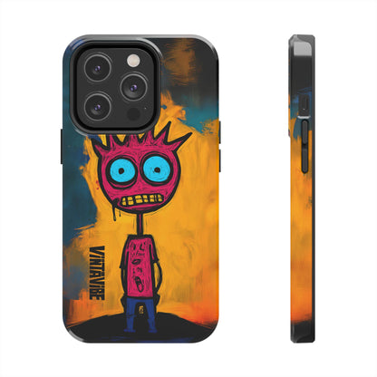 Bold Weird Vibe iPhone Case - Confused Zap with colorful abstract figure and durable build, ideal for expressive phone users.