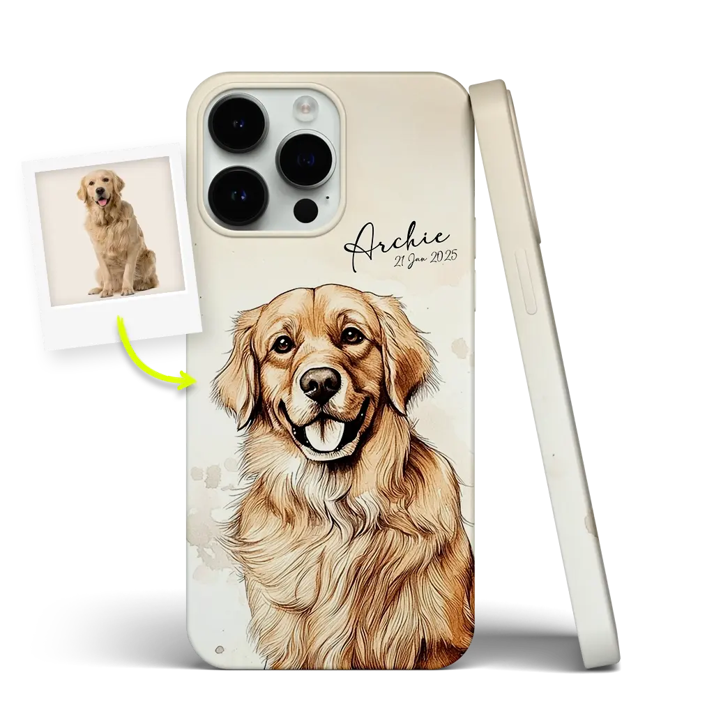Classic Ink & Watercolor Pet Portrait Tough Case - vintaVibe.com